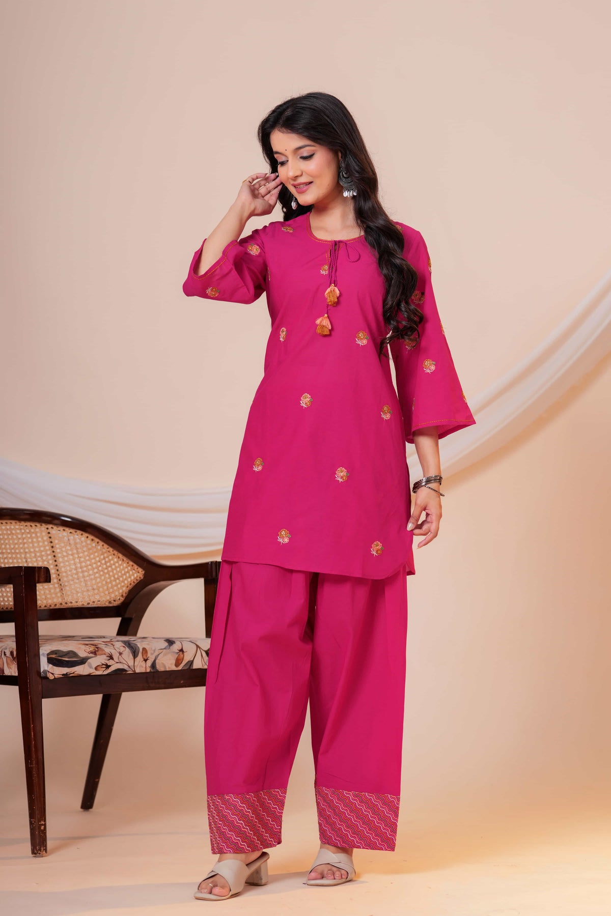 Nazm Rani Tassel Embroidered Co-ord Set