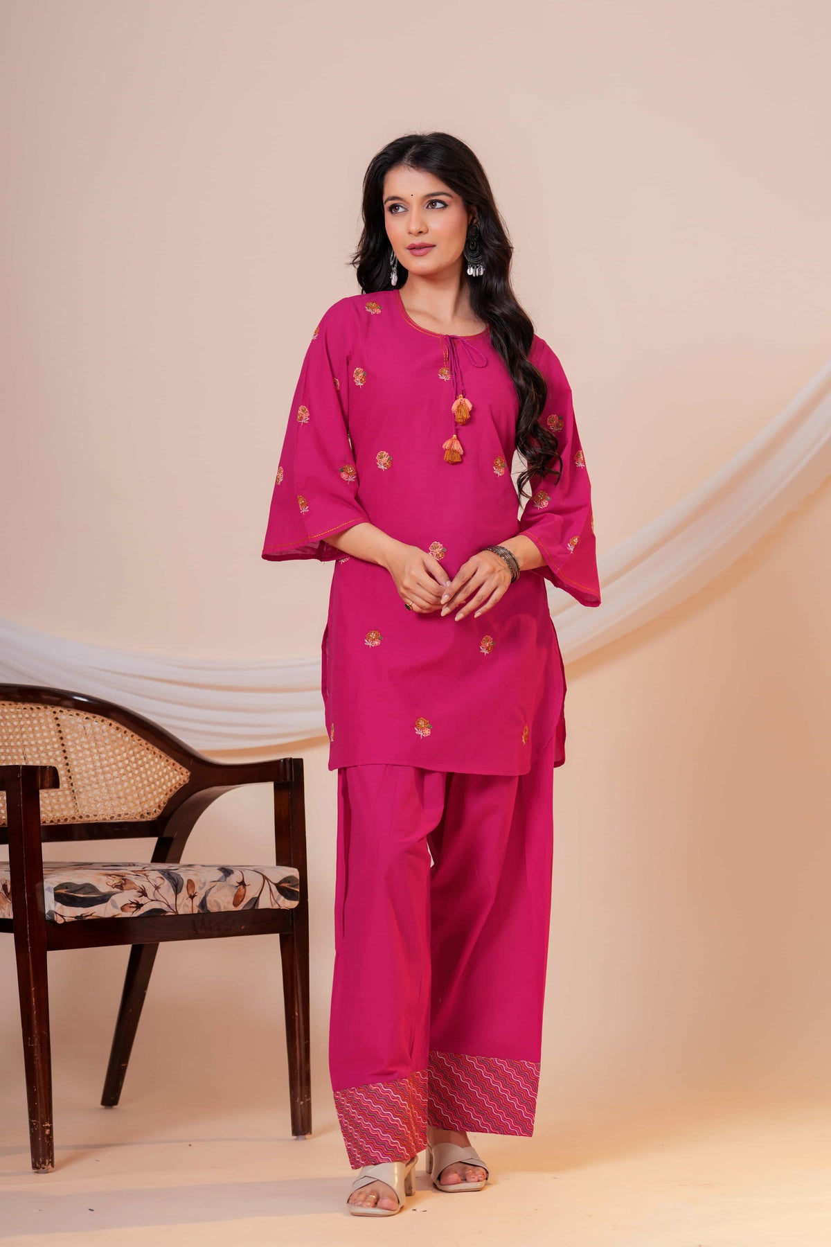 Nazm Rani Tassel Embroidered Co-ord Set