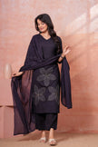 Noor-e-Gaj Black Appliqué Embroidered Kurta Set