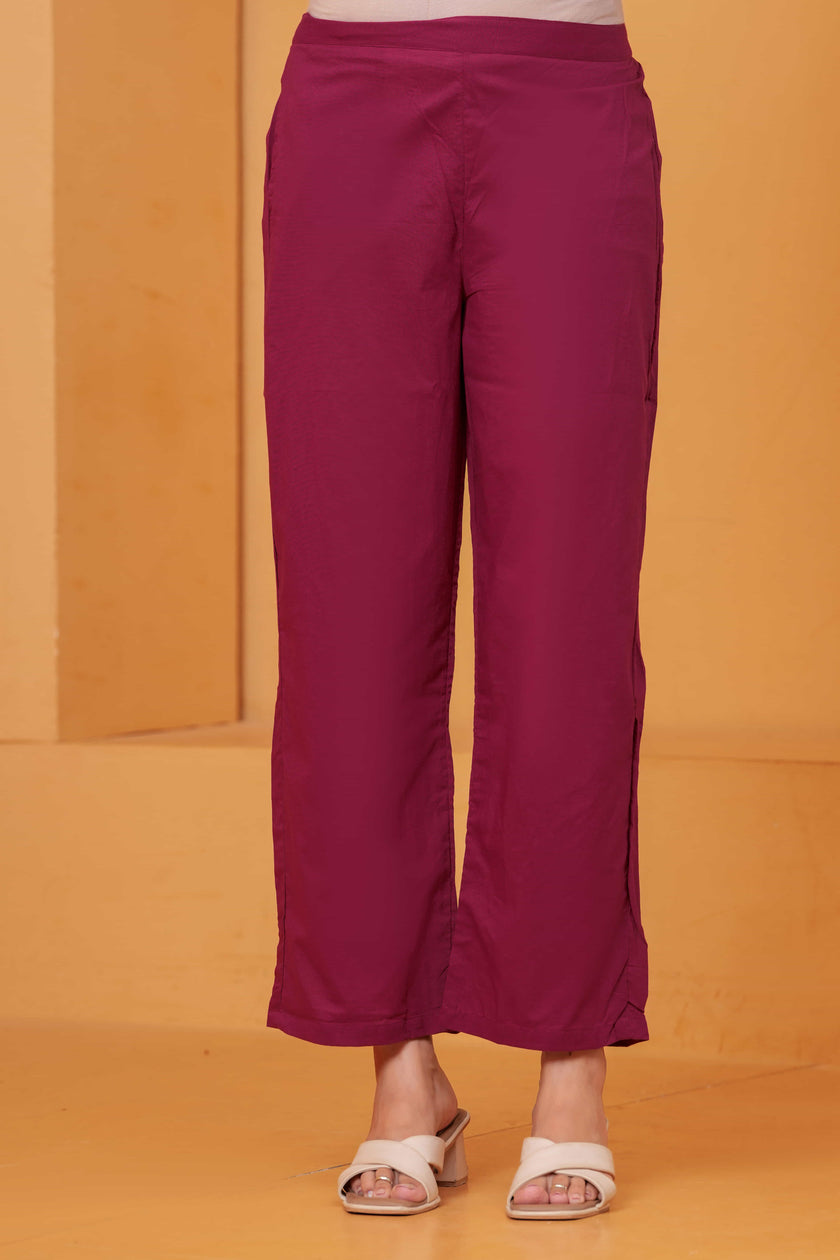 Noor-e-Gaj Wine Appliqué Embroidered Kurta Set