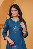 Resham Teal Embroidered Kurta Set