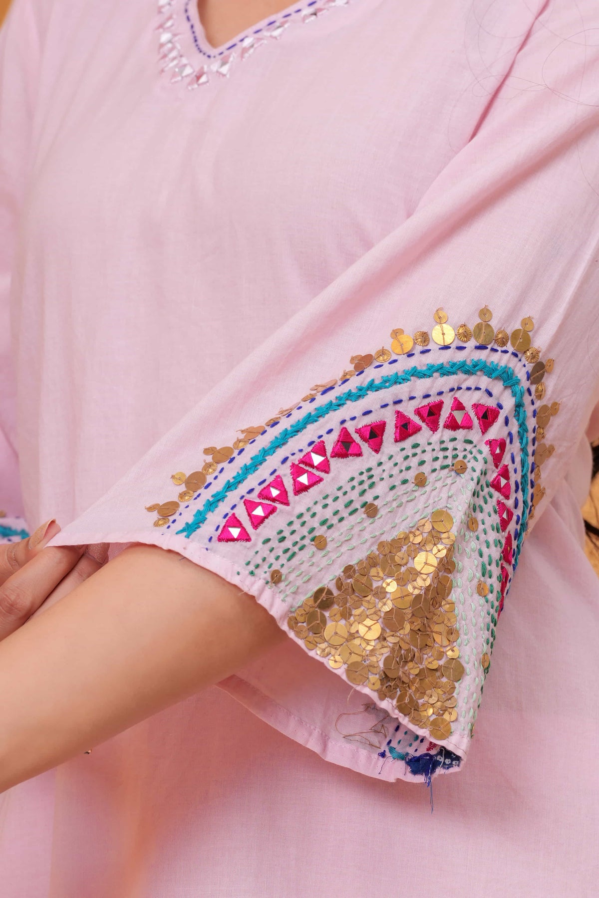 Saanjh Blush Embroidered Kurta Set