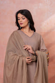 Saanjh Taupe Embroidered Kurta Set