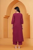 Vedika Maroon Metal Work Co-ord Set
