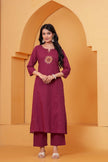 Vedika Maroon Metal Work Co-ord Set