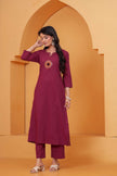 Vedika Maroon Metal Work Co-ord Set