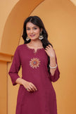 Vedika Maroon Metal Work Co-ord Set