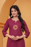 Vedika Maroon Metal Work Co-ord Set
