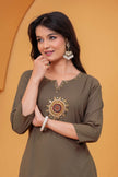 Vedika Military Green Metal Work Co-ord Set