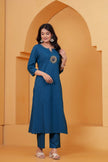 Vedika Teal Metal Work Co-ord Set