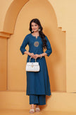 Vedika Teal Metal Work Co-ord Set
