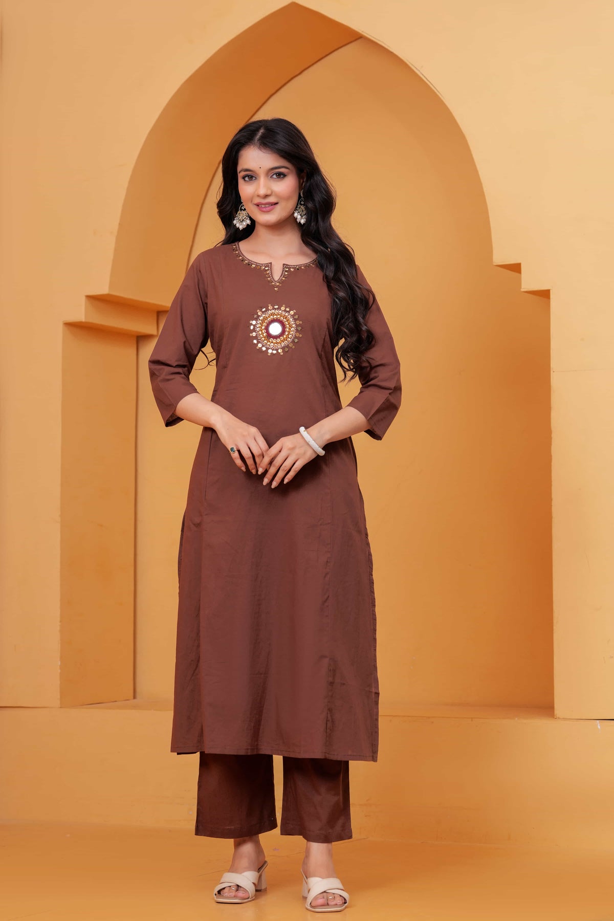 Vedika Terracotta Metal Work Co-ord Set