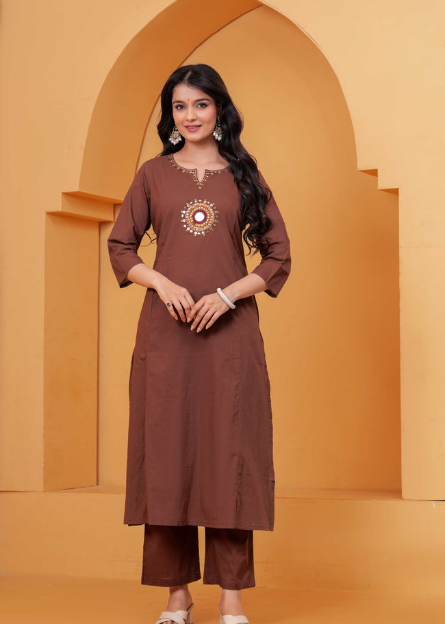 Vedika Terracotta Metal Work Co-ord Set