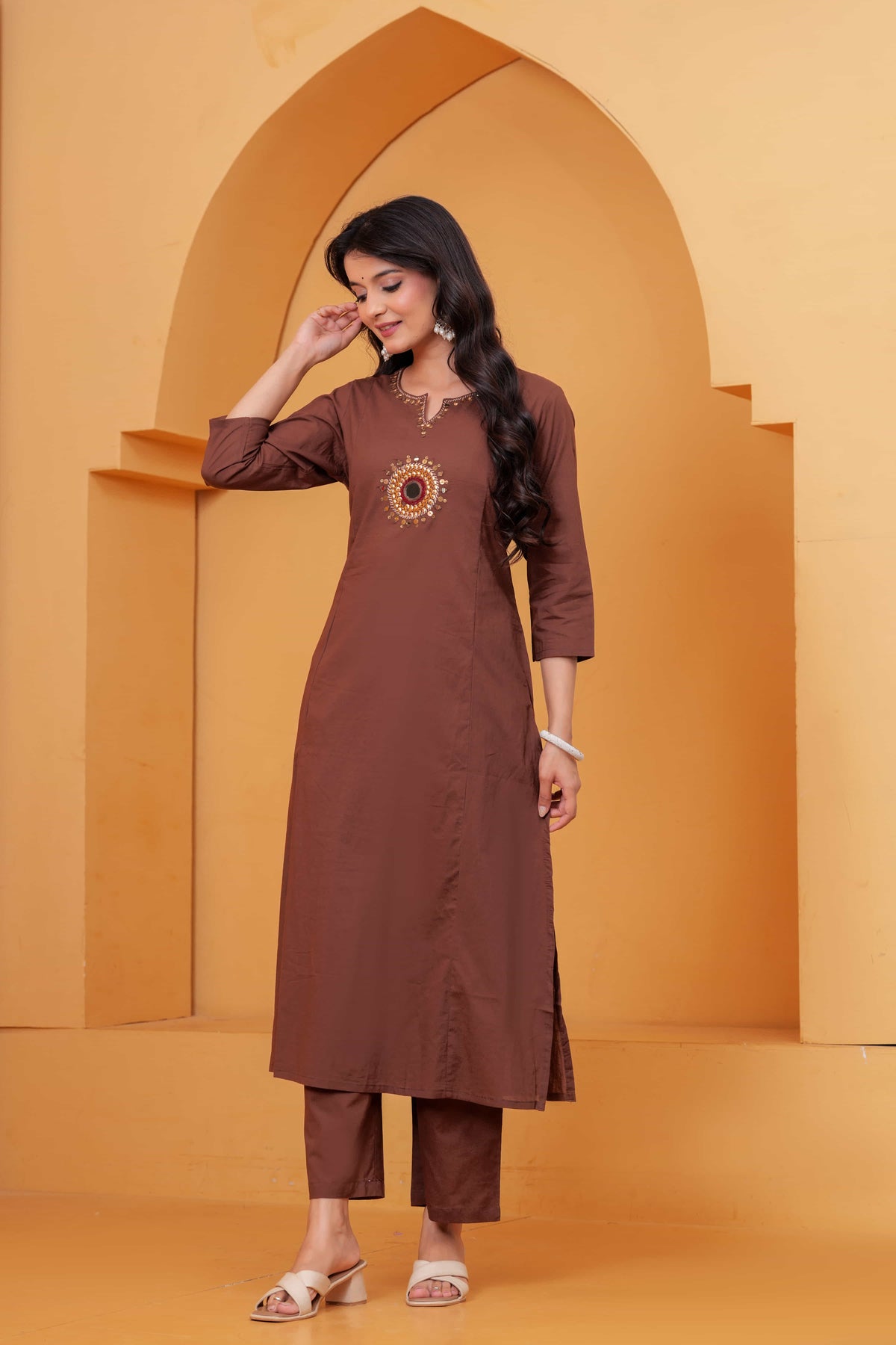 Vedika Terracotta Metal Work Co-ord Set
