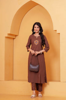 Vedika Terracotta Metal Work Co-ord Set