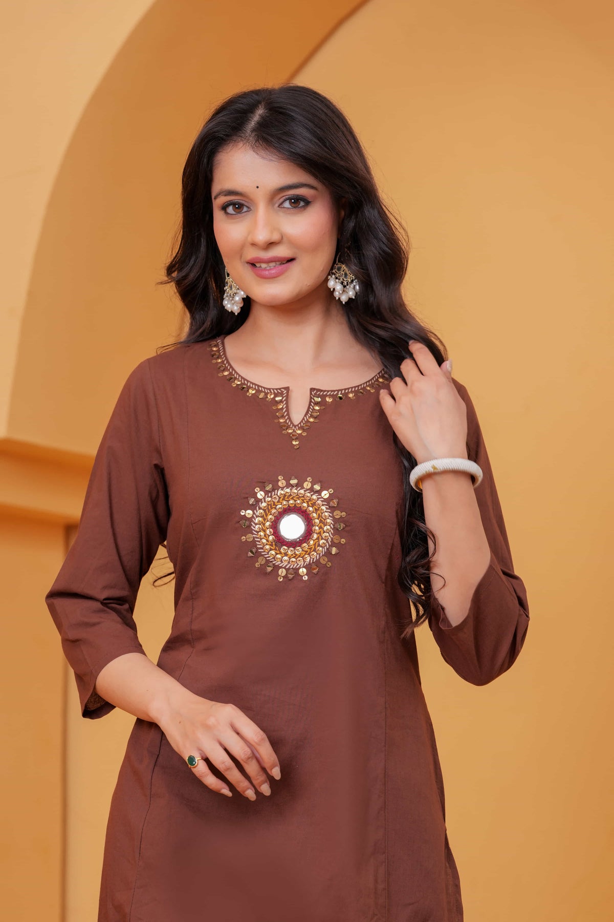 Vedika Terracotta Metal Work Co-ord Set